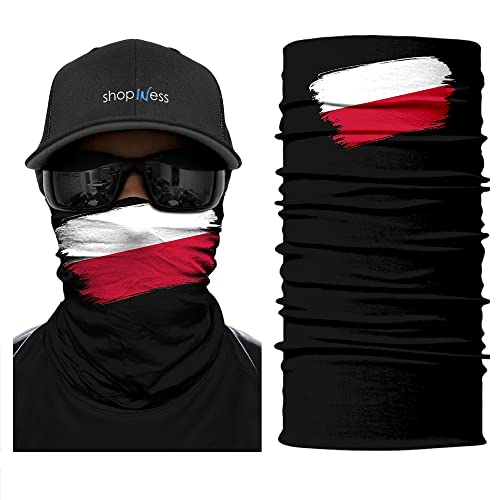 ShopINess Unisex Erwachsene Multifunktions Schlauchschal Halswärmer Neckwarmer Flaggen-Stil Fußball Weltmeisterschaft (Polen) von ShopINess