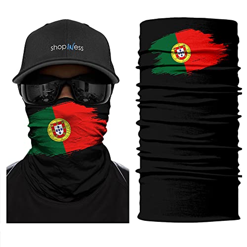 ShopINess Unisex Erwachsene Multifunktions Schlauchschal Halswärmer Neckwarmer Flaggen-Stil Fußball Weltmeisterschaft (Portugal) von ShopINess