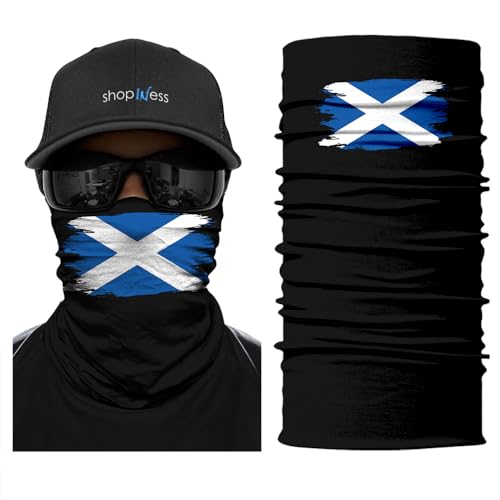 ShopINess Unisex Erwachsene Multifunktions Schlauchschal Halswärmer Neckwarmer Flaggen-Stil Fußball Weltmeisterschaft (Schottland) von ShopINess