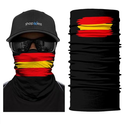 ShopINess Unisex Erwachsene Multifunktions Schlauchschal Halswärmer Neckwarmer Flaggen-Stil Fußball Weltmeisterschaft (Spanien) von ShopINess