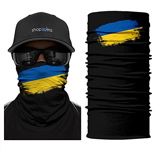 ShopINess Unisex Erwachsene Multifunktions Schlauchschal Halswärmer Neckwarmer Flaggen-Stil Fußball Weltmeisterschaft (Ukraine) von ShopINess