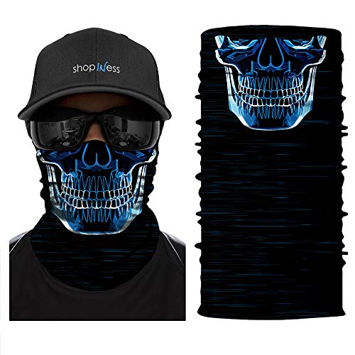 ShopINess Unisex Schlauchschal Halswärmer Neckwarmer schlauchtuch totenkopf für Motorrad Bikes Sport Festival Halloween Karneval - Totenschädel (Scanner) von ShopINess