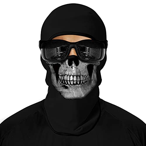 ShopINess 3D Schädel-Design Totenkopf Sturmhaube Vollgesichtsmaske Sonnenschutz Abdeckung Maske für Männer Frauen Ski Motorrad Sport Radfahren Festivals und Halloween (Knochenschädel) von ShopINess