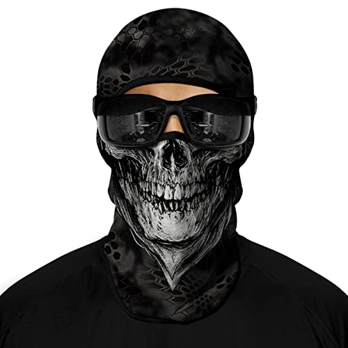 ShopINess 3D Schädel-Design Totenkopf Sturmhaube für Erwachsene, Unisex, Biker, Sportler und Outdoor-Aktivitäten, Festivals und Halloween Totenschädel (Weiß) von ShopINess