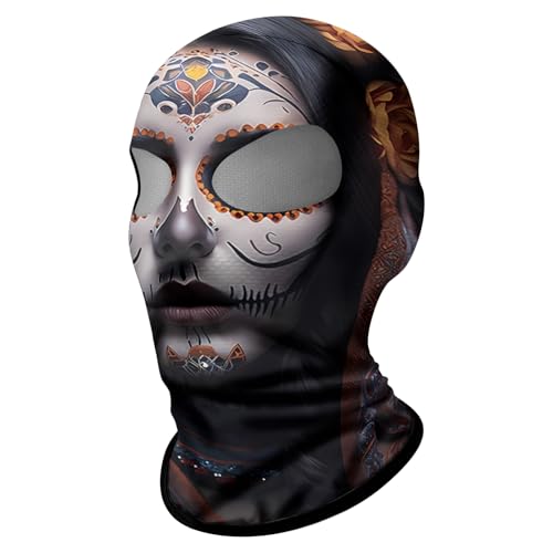 ShopINess Zwei Augen 3D-Sturmhaube Totenkopf Frauen Zwei Loch Sturmhaube Motorrad Sport Partys Halloween Karneval Totenkopf (Lady Sun) von ShopINess