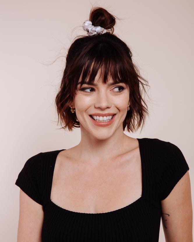 Mini Seiden Scrunchie - The Thunders White von ShopImWithTheBand