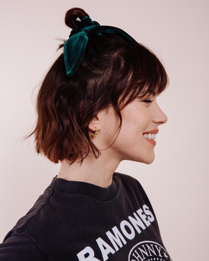 Samt Scrunchie Krawatte - Smaragd Duchess von ShopImWithTheBand