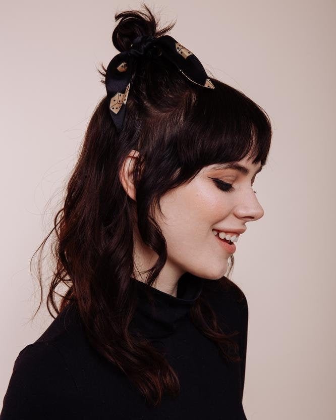 Seiden Scrunchie Krawatte - Lady Luck Gold von ShopImWithTheBand