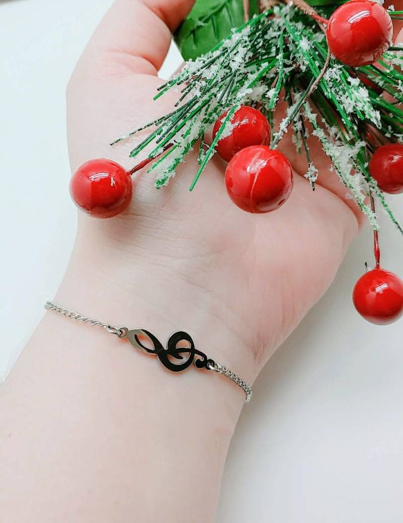 Violinschlüssel-Armband. Edelstahl, Für Musikliebhaber, Musiknoten. Handgefertigt, Kunsthandwerk, Schmuck, Geschenk Violinschlüssel-Armband. Edelstahl, Für Musikliebhaber, Musiknoten. Handgefertigt, Kunsthandwerk, Schmuck, Geschenk von ShopInGabrielle