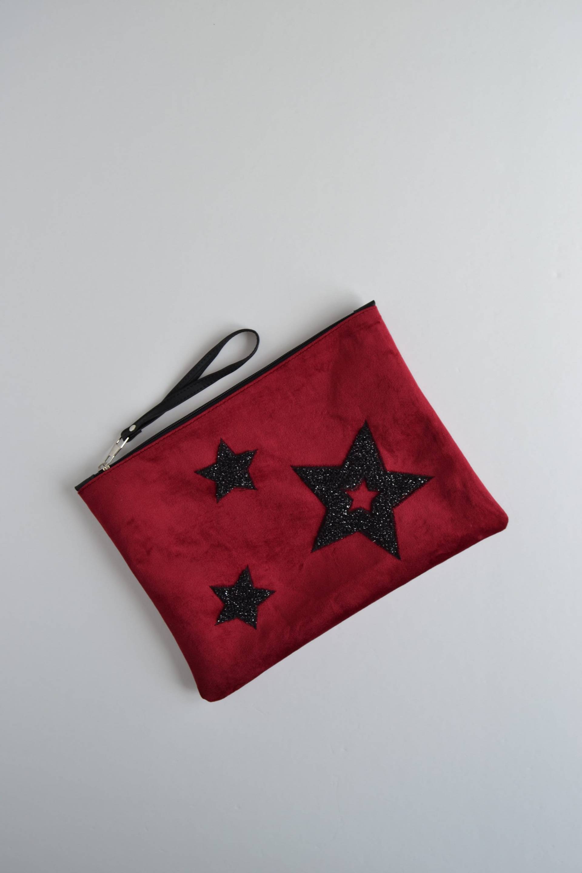 Schwarz Star Clutch Stoff Casual Handtasche Weinrot Rot Abend Tasche Stickerei Formelle Damen Sommer Handarbeit Nacht Strand von ShopJINJI