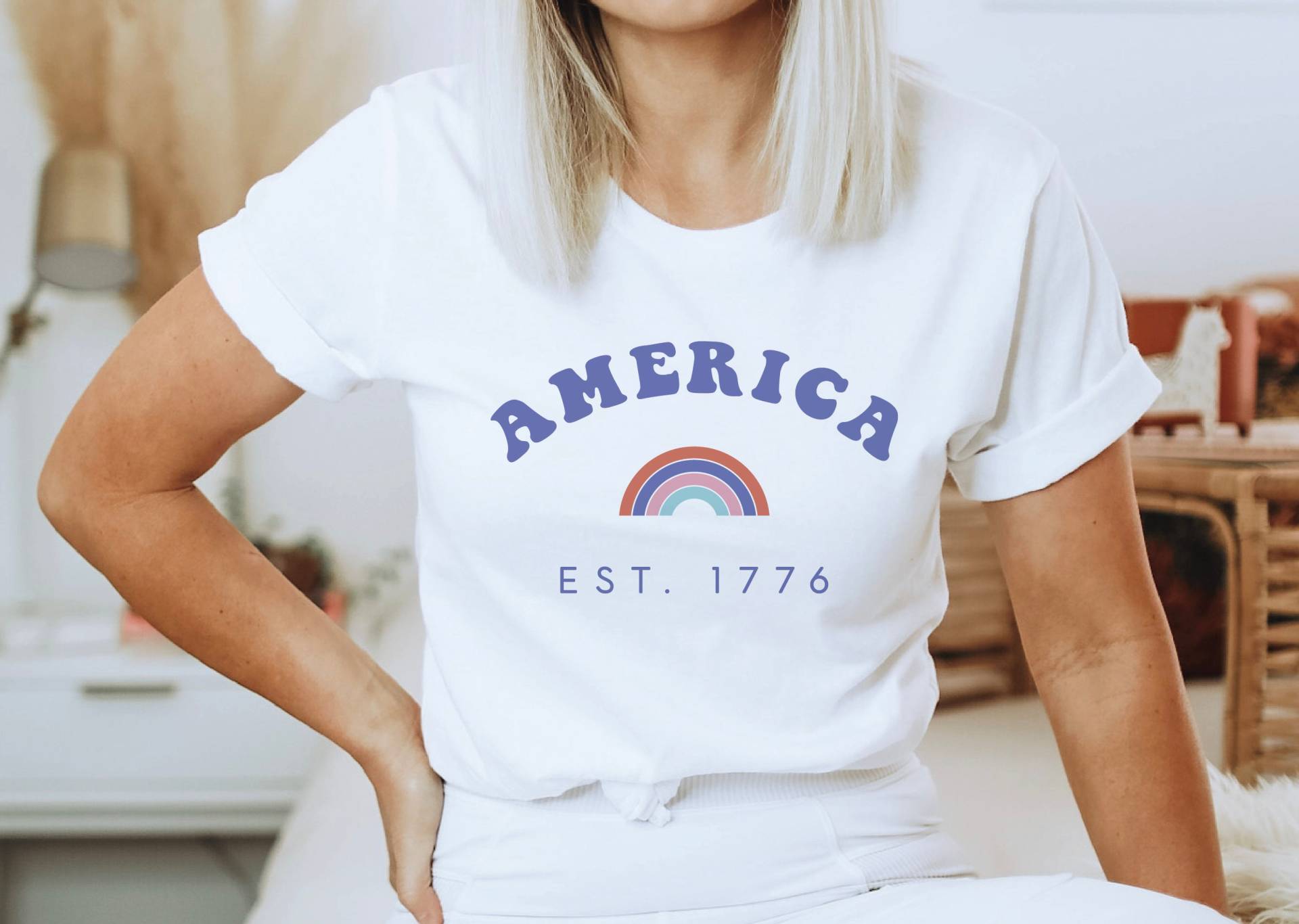 Amerika Shirt, 4. Juli, Gedenktag, Usa T-Shirt, Frauen, 1776, Vintage, Rot Weiß Blau Geschenk Für Mama, Frau, Tie Dye von ShopLaurelandOlive