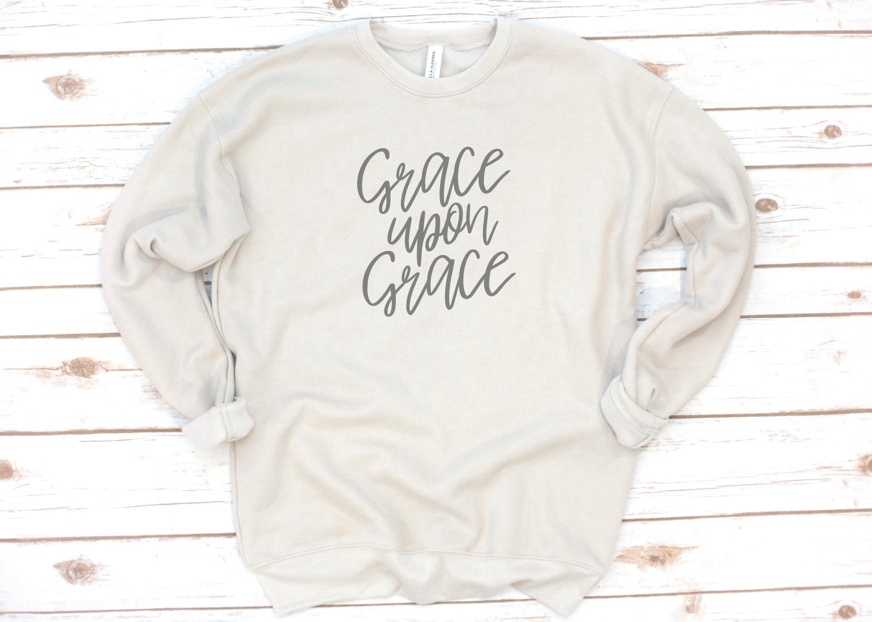 Christliches Sweatshirt, Grace Upon Grace, Hallelujaah, Jesus, Fleece, Neu Gemacht, Bibel-Shirt, Vers-Shirt, Bibel-Vers, Ostern von ShopLaurelandOlive