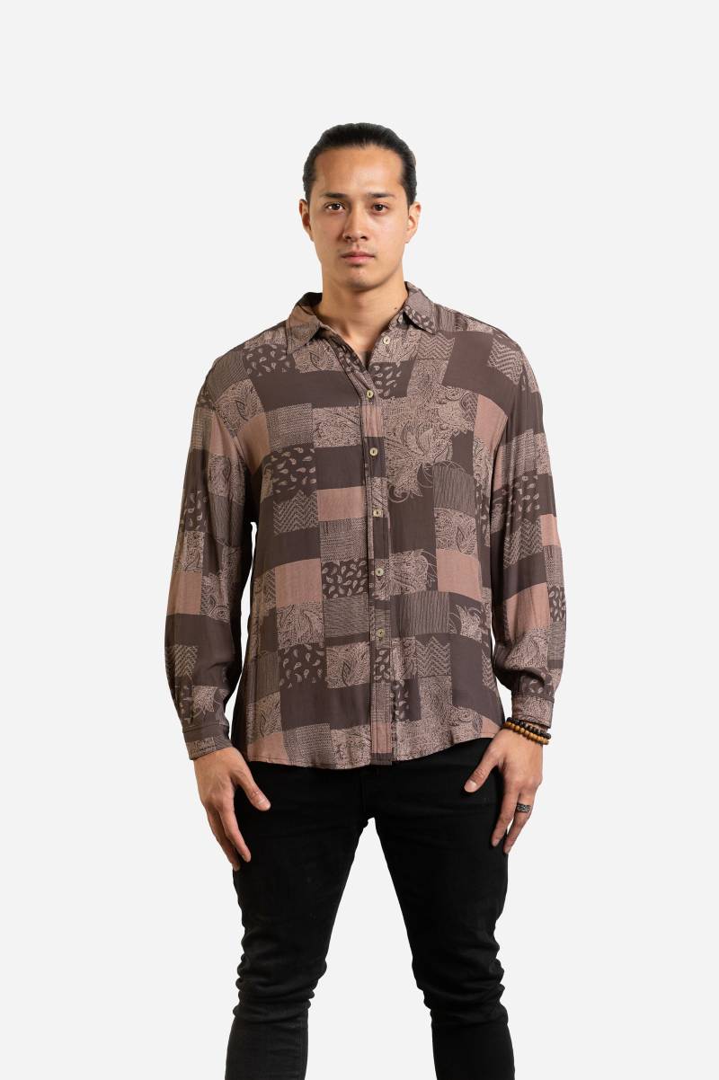 Y2K Taupe Muster Langarmshirt Y2K Taupe Muster Langarmshirt von ShopLibertysHeart