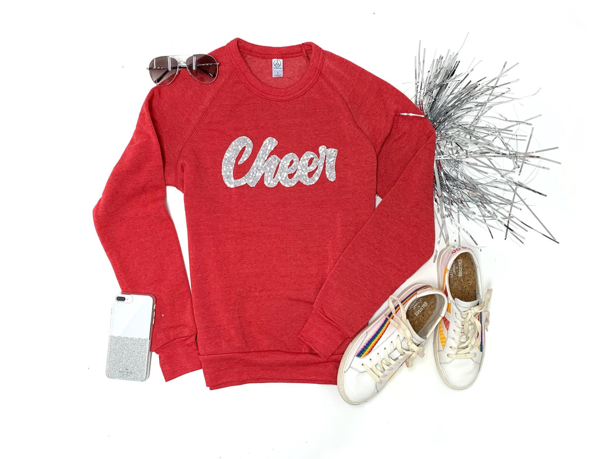 Cheer Shirts/Game Day Shirt Pailletten Ellenbogen Patches Cheerleader Sweatshirt Geschenk Frauen Sportfan Individuell Mom Fußball von ShopLoveAndBambii