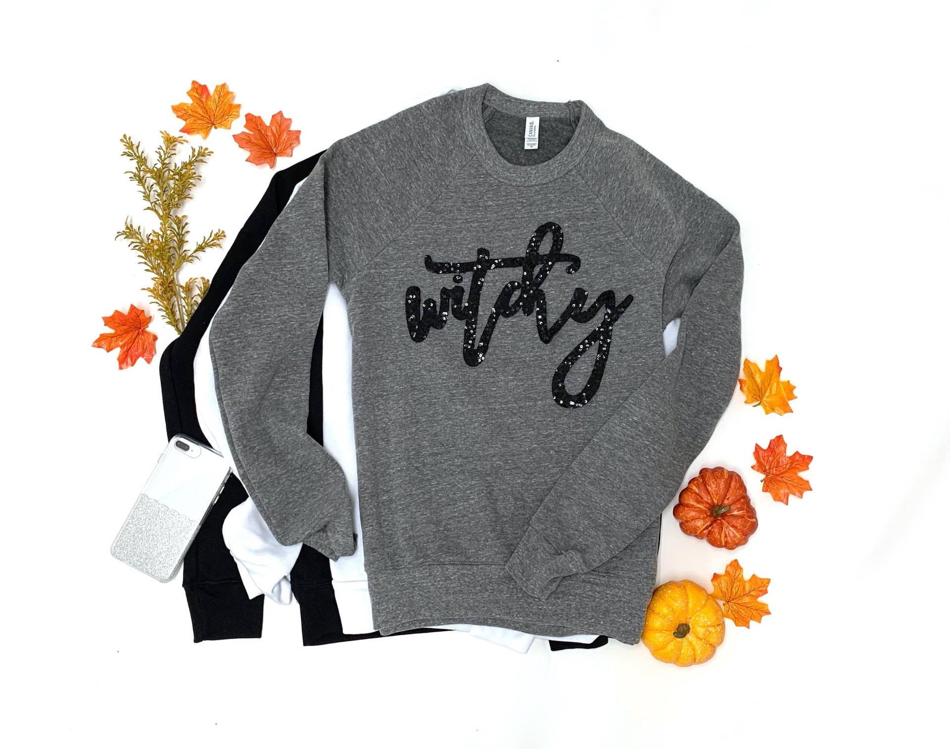 Halloween Sweatshirt Frauen/Hexe Kostüm Shirt Gothic Kleidung Pailetten Witchy Patch Okkultes Gruselige von ShopLoveAndBambii