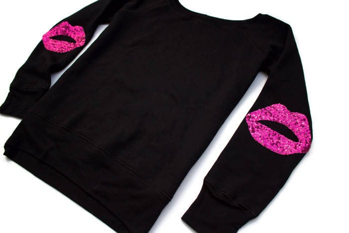 Lippen Shirt/Lipsense Sweatshirt Aufnäher Frauen Valentinstag Pailletten von ShopLoveAndBambii