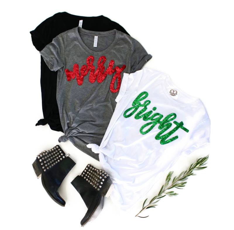 Pailletten Fröhlich Und Hell/Weihnachtsgeschenke Geschenke Für Frauen Freunde Shirt Freundschaftsgeschenk Beste Freundin Geschenk Mutter Tochter von ShopLoveAndBambii