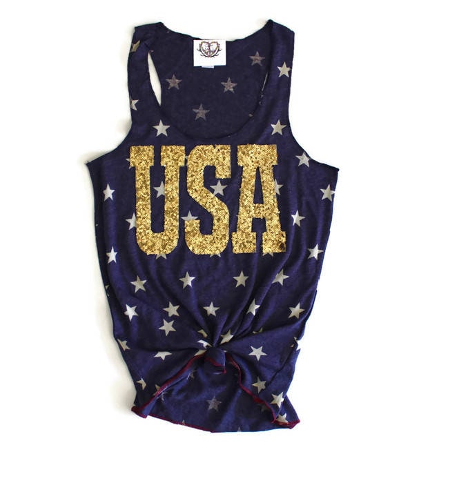 Pailletten Usa Stern Tank. Frauen 4Th Of Jul Tank Shirt. Sterne Und Streifen. Fourth Jully T-Shirt. Amerika T-Shirt. Panzer. 4. Juli Top von ShopLoveAndBambii