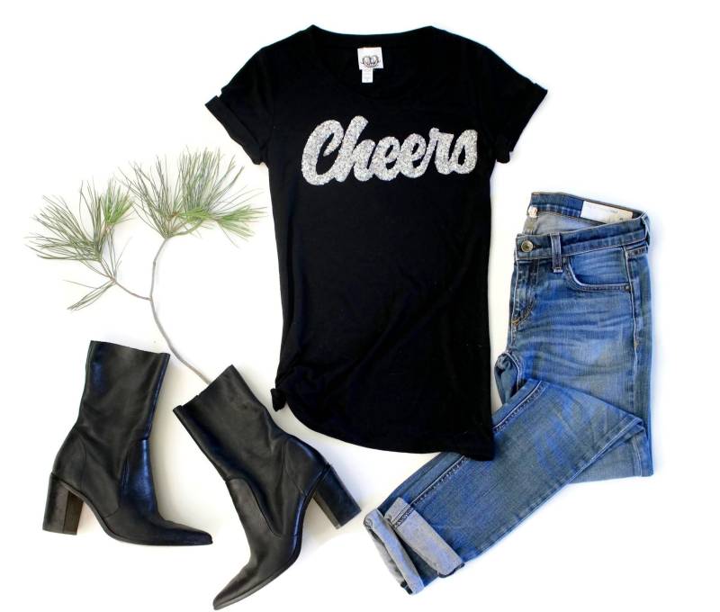 Weihnachts T-Shirt/Pailletten Top Cheers Ugly Sweater Party Süßes Weihnachtsgeschenk Sie Mutter Frauen Neujahr Silvester von ShopLoveAndBambii