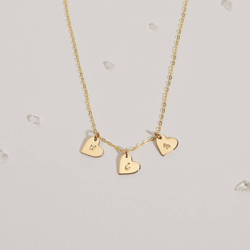 Personalisierte Herz Initial Halskette Sterling Silber, Gold Filled, Roségold von ShopLoveable