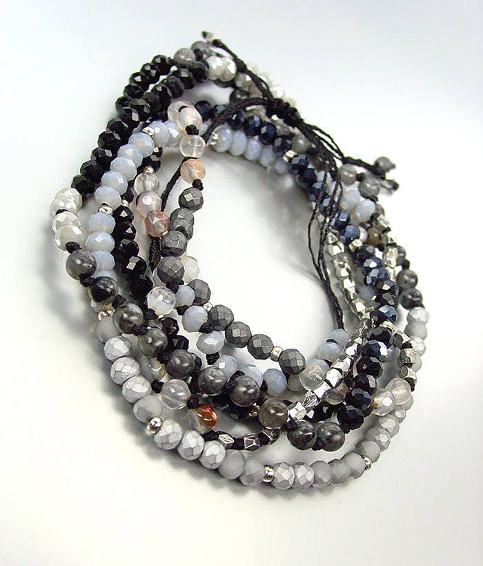 Vielseitige Antike Hämatit Lava Black Onyxstein Kristalle Silber Perlen Wickeln Armband Halskette Vielseitige Antike Hämatit Lava Black Onyxstein Kristalle Silber Perlen Wickeln Armband Halskette von ShopLuxDelights