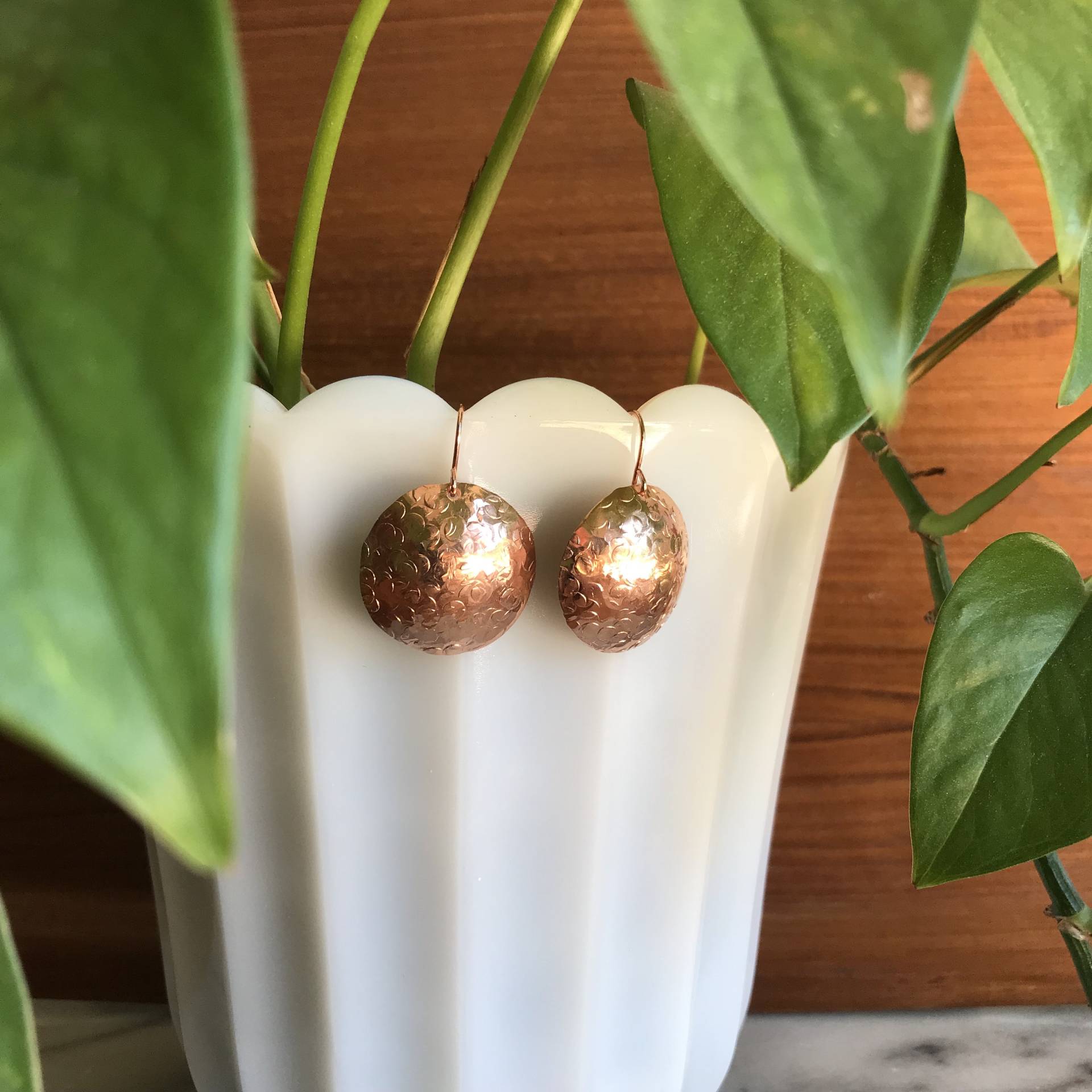 Silber, Messing Oder Kupfer Kuppel Runde Strukturierte Boho Ohrringe, Geschenke Für Sie, Runde Handgemachte Ohrringe von ShopMVCanada