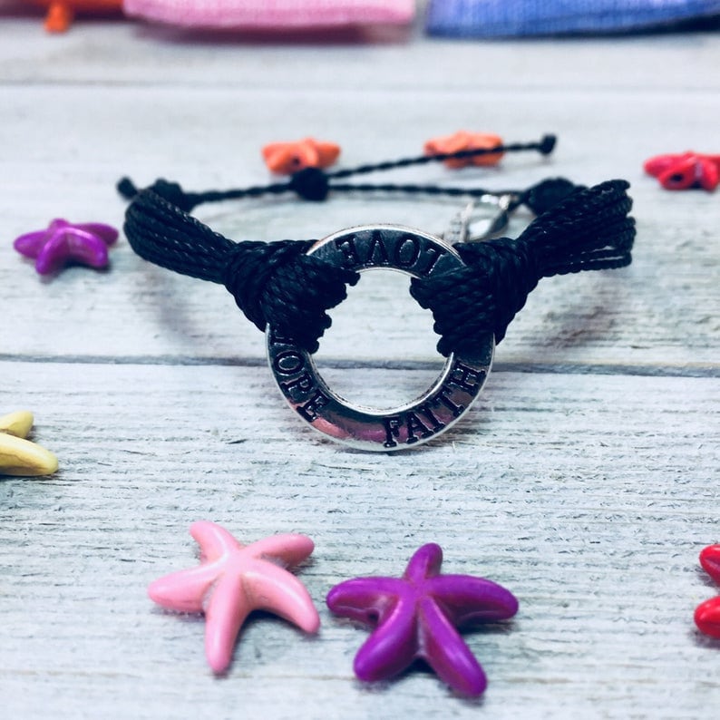 Melanom-Krebs-Bewusstseins-Armband, Zur Unterstützung Von Geliebten, Die Gegen Krebs Kämpfen, Fund Raising, Perfekt Für Geschenk Geben, Liebe von ShopMabuhayBracelets