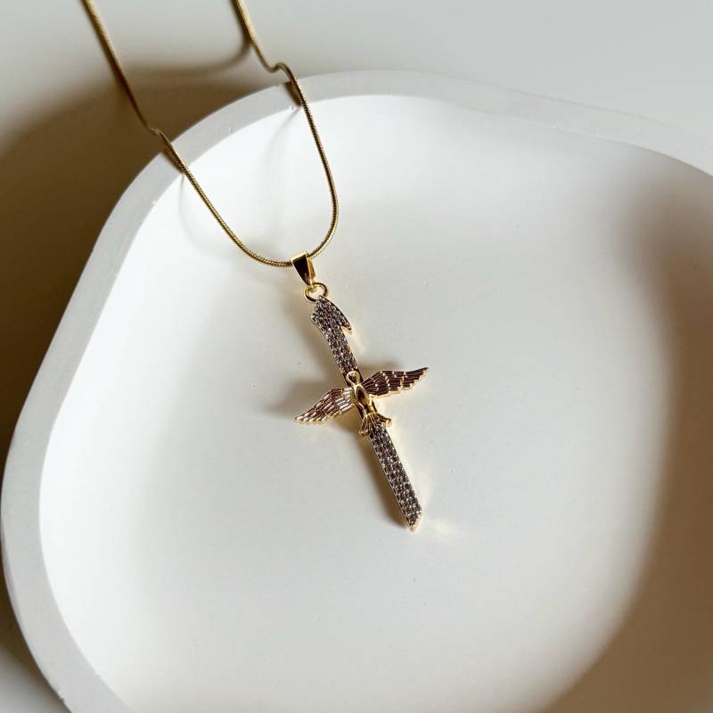 Elif Kette | Mit Phönix Edelstahl Anka Kuşu Schwertkette von ShopMerakiDe