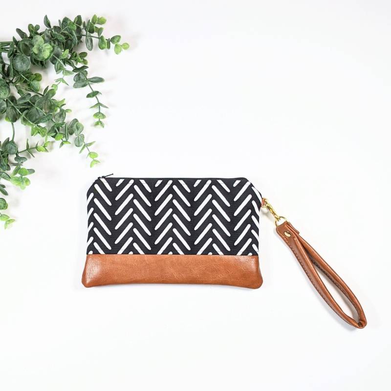 Schwarz Weiß Spitzen Handgelenk Kleine Tasche, Handgelenk Clutch, Brautjungfern Geschenk, Handyarmband Schwarz Weiß Spitzen Handgelenk Kleine Tasche, Handgelenk Clutch, Brautjungfern Geschenk, Handyarmband von ShopMillaAndMe