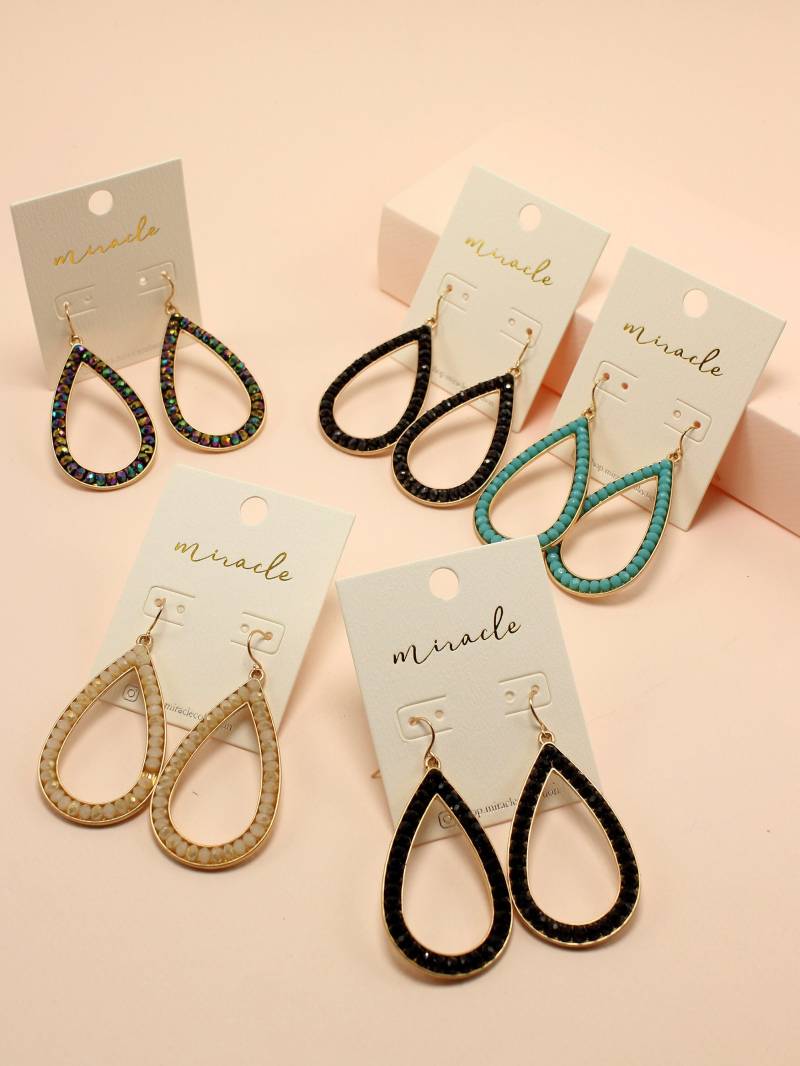 Miracle Collection Basic Open Teardrop Facettierte Kristall Glas Ohrringe von ShopMiracleDesign