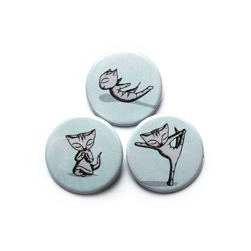 Yoga Katzen Abzeichen Pins - Übung Diagramm 3Er Set Yoga Katzen Abzeichen Pins - Übung Diagramm 3Er Set von ShopMissElla