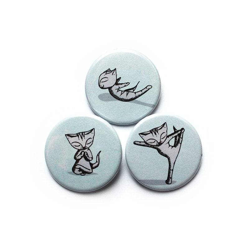 Yoga Katzen Abzeichen Pins - Übung Diagramm 3Er Set von ShopMissElla