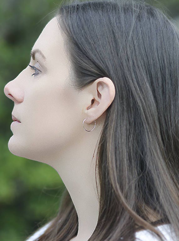 sterling Silber Creolen Minimal Luna Handarbeit Recycling.925 von ShopMoonlightMetals