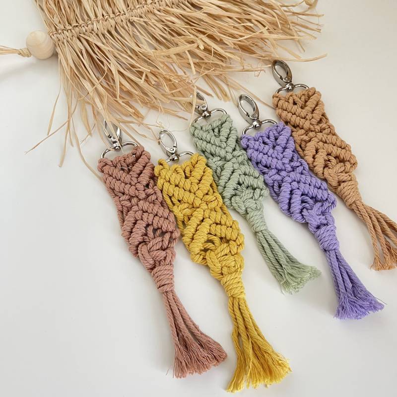 Boho Makramee Schlüsselanhänger 100% Baumwolle Schlüsselanhänger Boho Makramee Schlüsselanhänger 100% Baumwolle Schlüsselanhänger von ShopMyra