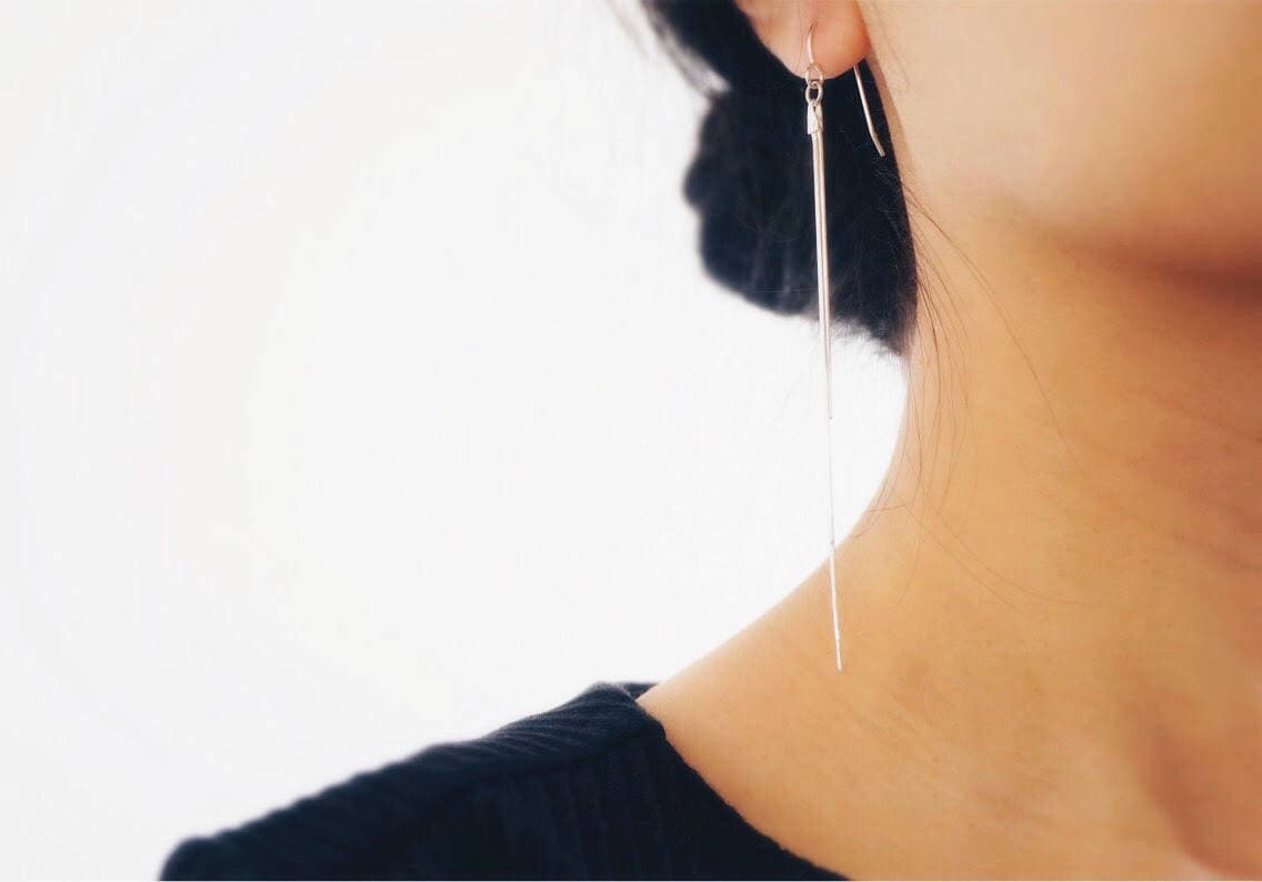 sterling Silber Quaste Ohrringe, Baumelnde Kette Lange Ohrringe von ShopNovelie