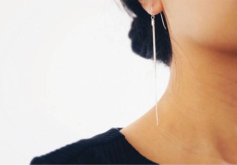 sterling Silber Quaste Ohrringe, Baumelnde Kette Lange Ohrringe von ShopNovelie