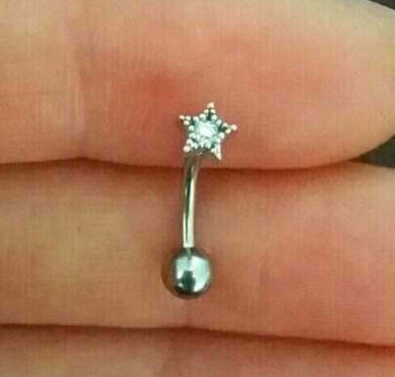 16G Stern Turm Ohrring Whimsigoth Funkelnd Daith Piercing Knorpel Ohrstecker Rose Gold Silber Zierlich Rosa Gebogen Barbell Augenbrauen Ring von ShopOrigamiJewels