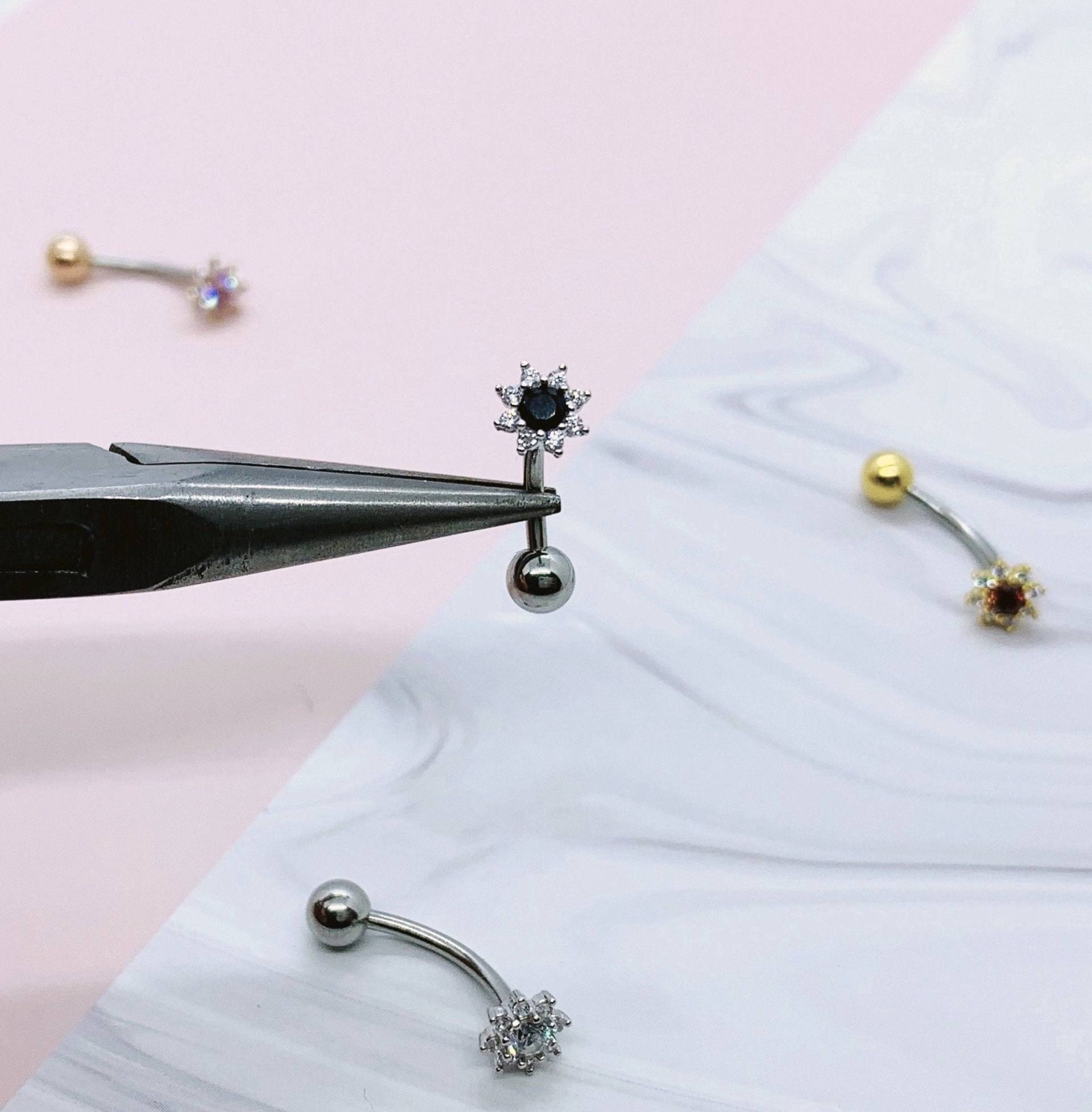 Sonnenblume Bauchring Schwimmender Nabel Ring Zierlicher Bauchnabel Gold Bauch Ringe Kleine Piercing Klein Schmuck von ShopOrigamiJewels