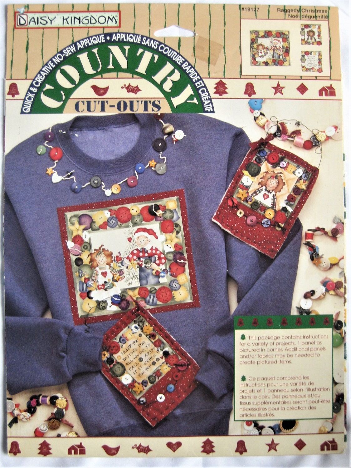 Daisy Königreich Land Ausschnitte Applikation Kein Nähen #19127 Raggedy Weihnachten von ShopPattern