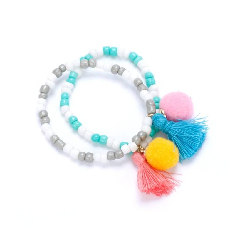 Kinder Charm Armband Spaß Twin Pack - Mint Grün/Grau von ShopPeppercornKids