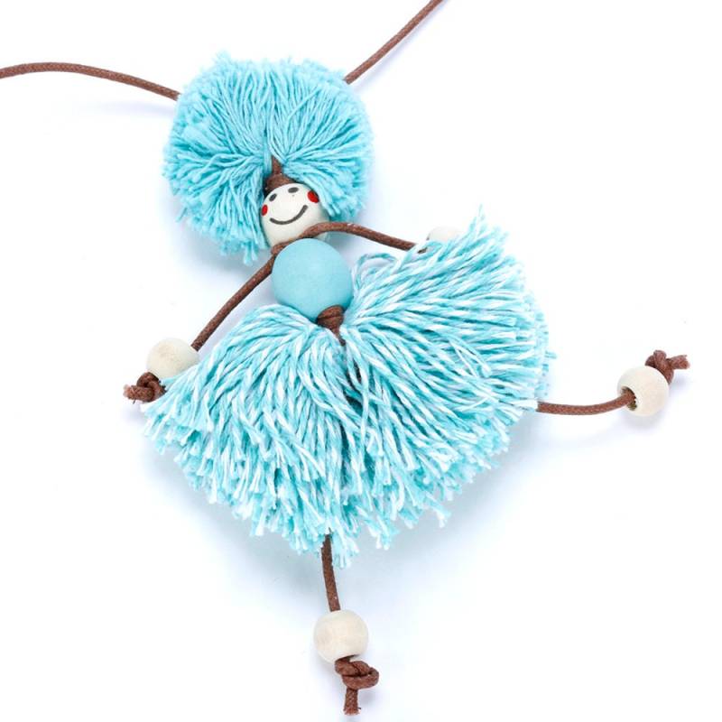 Kleine Mädchen Puppe Halskette - Blau von ShopPeppercornKids