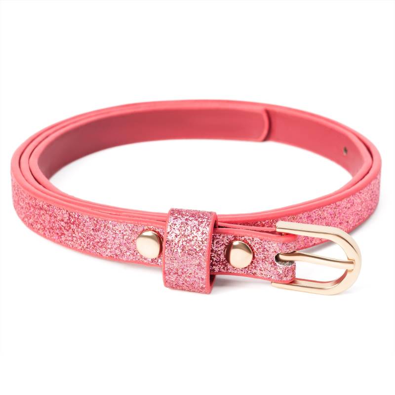 Mädchen Gürtel Pink Glitzernd Leder - Mauve Für Kinder Im Alter Von | 4-7Y | 8-14Y von ShopPeppercornKids