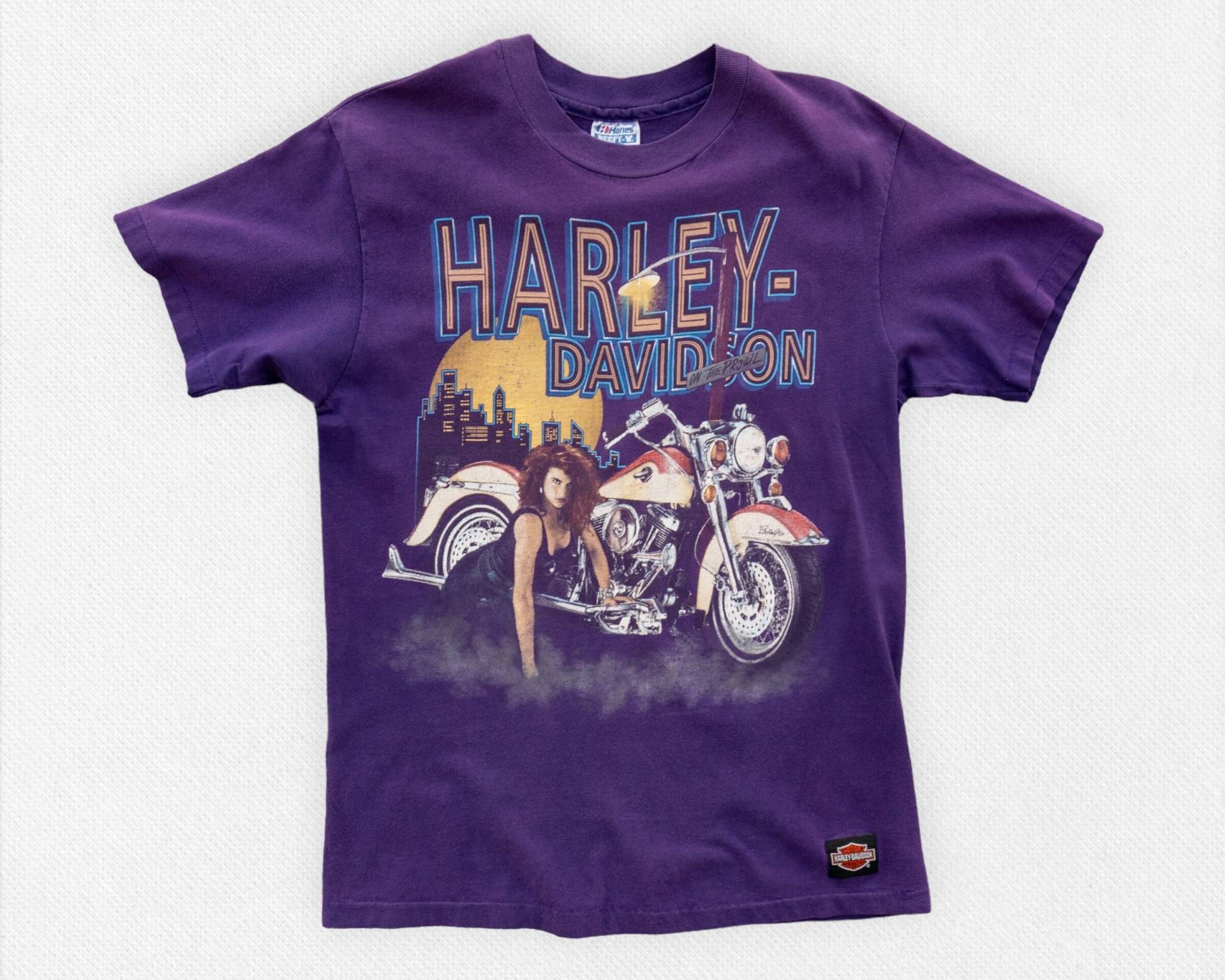 90Er Jahre Vintage Harley T-Shirt | Lila Davidson Hemd Küken Shirt Aus Verblasstem von ShopSaviorClothing