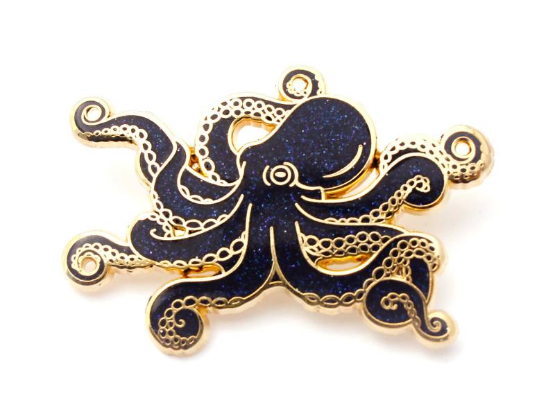 Oktopus Pin - Midnight Glitter Oktopus Pin - Midnight Glitter von ShopShoal