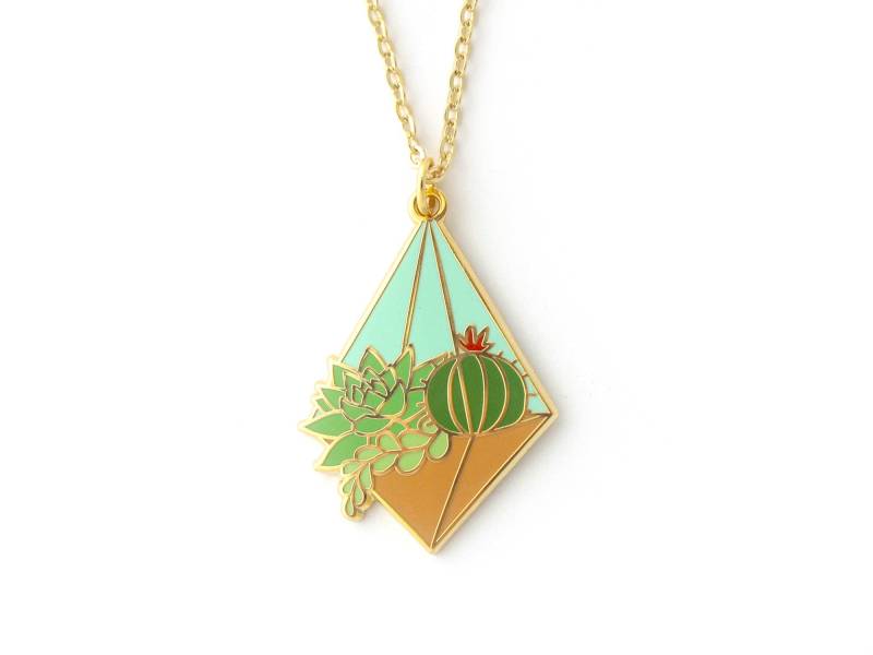 Tag Terrarium Kette | Sukkulenten Kaktus Emaille Schmuck Süße Pflanze Sukkulenten Cloisonne Geschenk Für Pflanze Tag Terrarium Kette | Sukkulenten Kaktus Emaille Schmuck Süße Pflanze Sukkulenten Cloisonne Geschenk Für Pflanze von ShopShoal