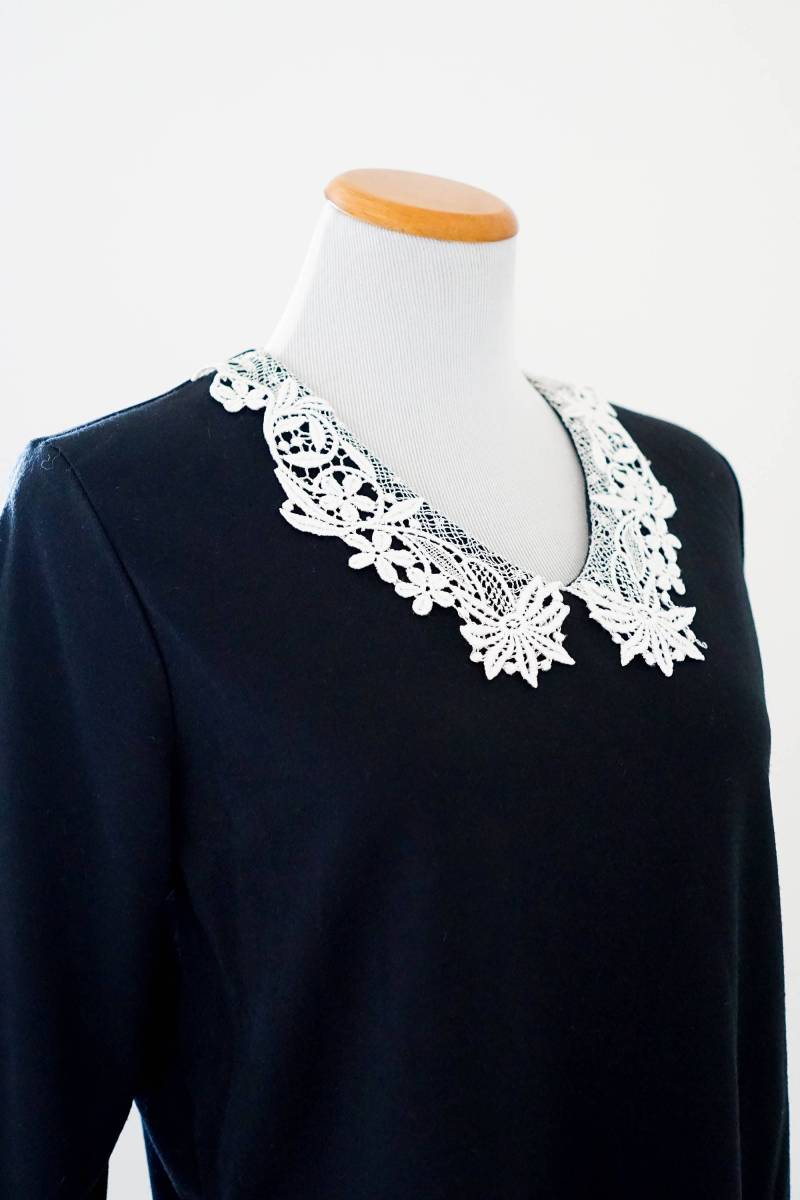 80Er Jahre Spitze Kragen Langarm Top/Vintage Bluse Kleidung Weiße von ShopTheUsual