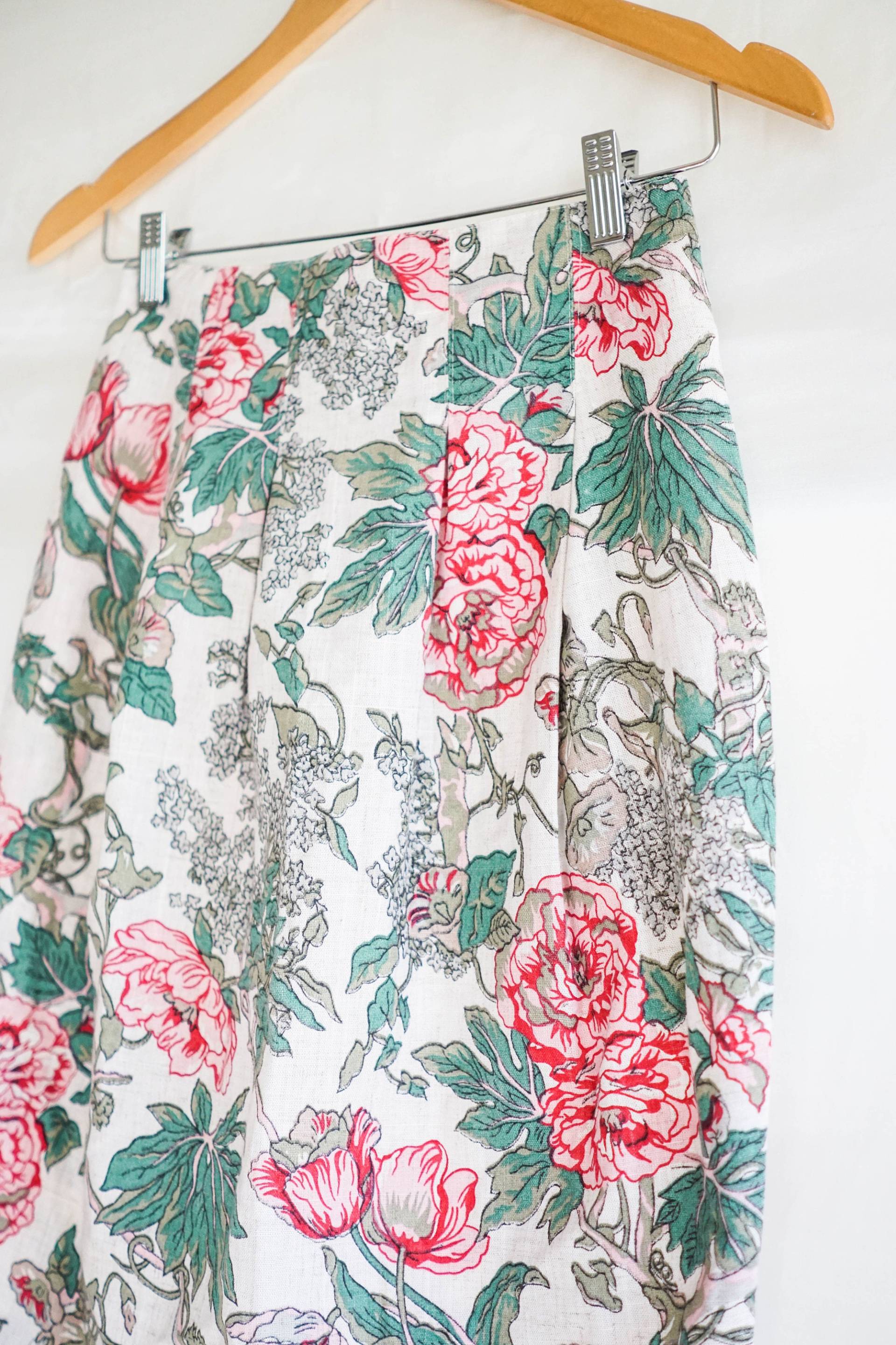 Vintage Kleidung/70Er Jahre Floral Bleistift Rock Shirt Damen Muster von ShopTheUsual