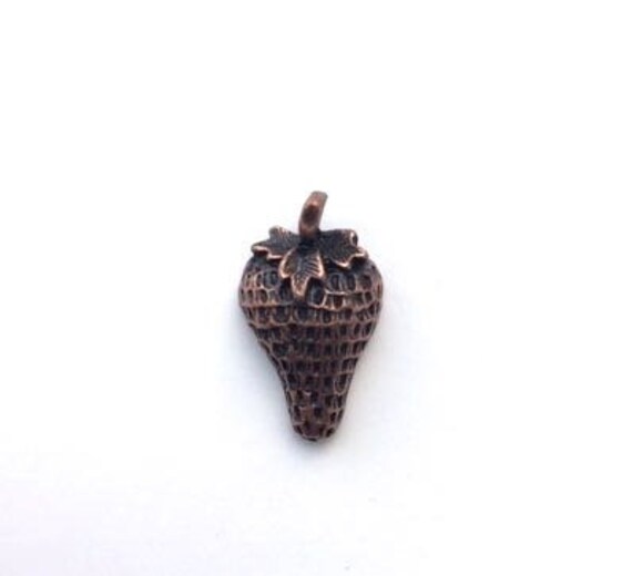 Vintage Signiert Jj Jonette Kupferfarbene Zierliche Erdbeere Reversnadel von ShopTheUsual