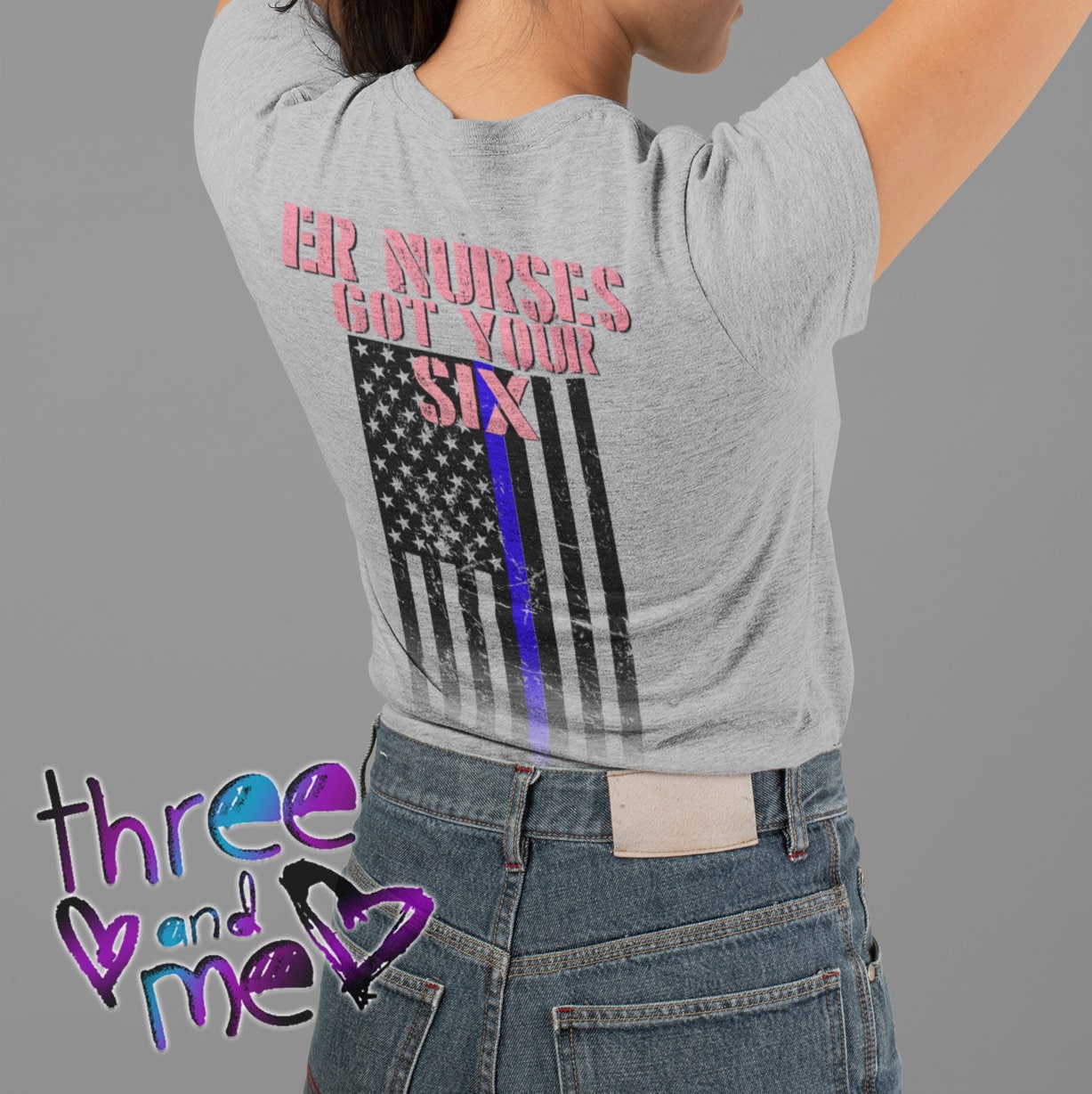 Er Nurses Got Your Six Thin Blue Line Flag T-Shirt Für Erwachsene; Nurse Support Polizei Er Nurses Got Your Six Thin Blue Line Flag T-Shirt Für Erwachsene; Nurse Support Polizei von ShopThreeAndMe