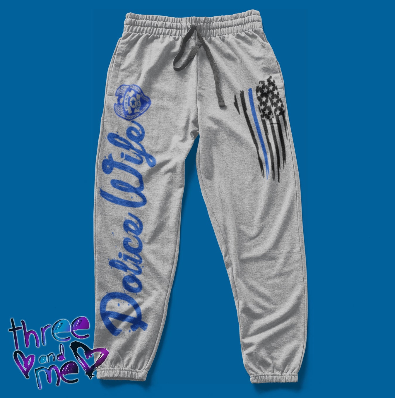Polizei Frau Erwachsene Jogger Jogginghose; Support Thin Blue Line Fleece Jogginghose Polizei Frau Erwachsene Jogger Jogginghose; Support Thin Blue Line Fleece Jogginghose von ShopThreeAndMe